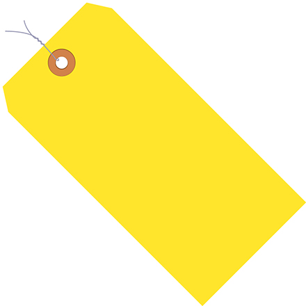4 <span class='fraction'>1/4</span> x 2 <span class='fraction'>1/8</span>" Yellow 13 Pt. Shipping Tags - Pre-Wired